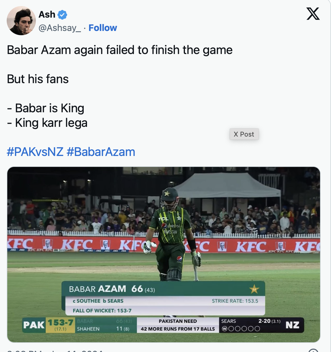 NZ vs PAK: Babar Azam Trolled For Not Winning The 2nd T20I For Pakistan